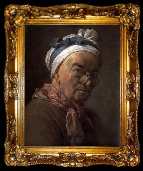 framed  jean-Baptiste-Simeon Chardin Self-Portrait, ta009-2